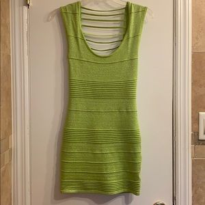 Neon Green sparkling bodycon mini dress